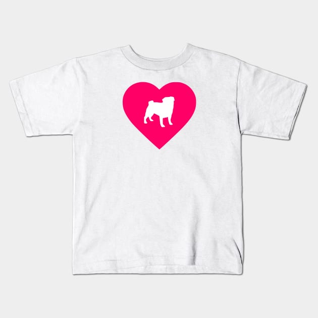 I Heart Pugs Kids T-Shirt by OrangeCup